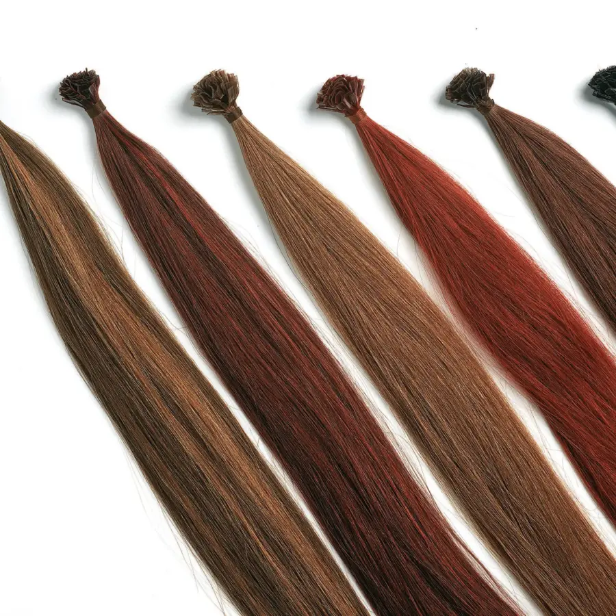 Extension capelli 100% naturali con attacco in cheratina piatta per professionisti.