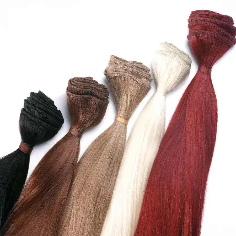Extension a tessitura liscia capelli naturali biondi e castani matassa 3 aghi